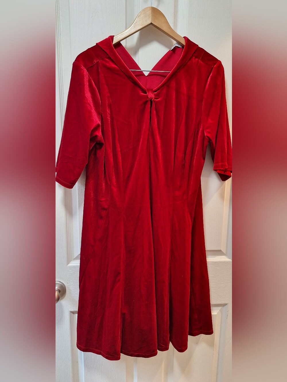 Signature by Robbie Bee Red Velvet Party Dress 1X